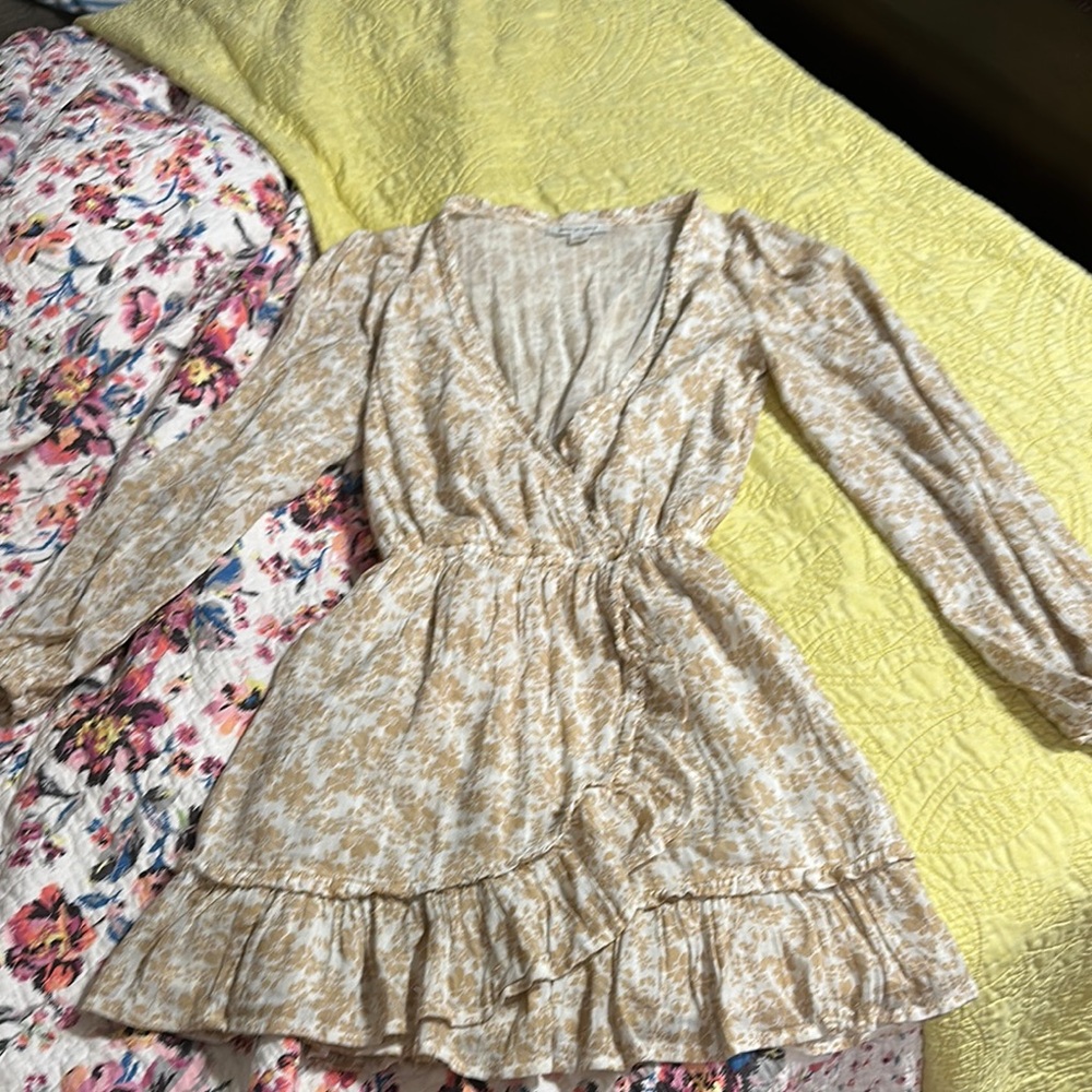 Floral Wrap Dress with Ruffle Hem